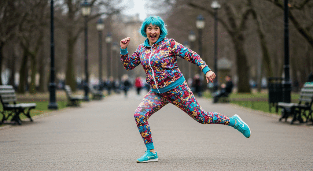 Woman With a Strange and Funky Jogging Style