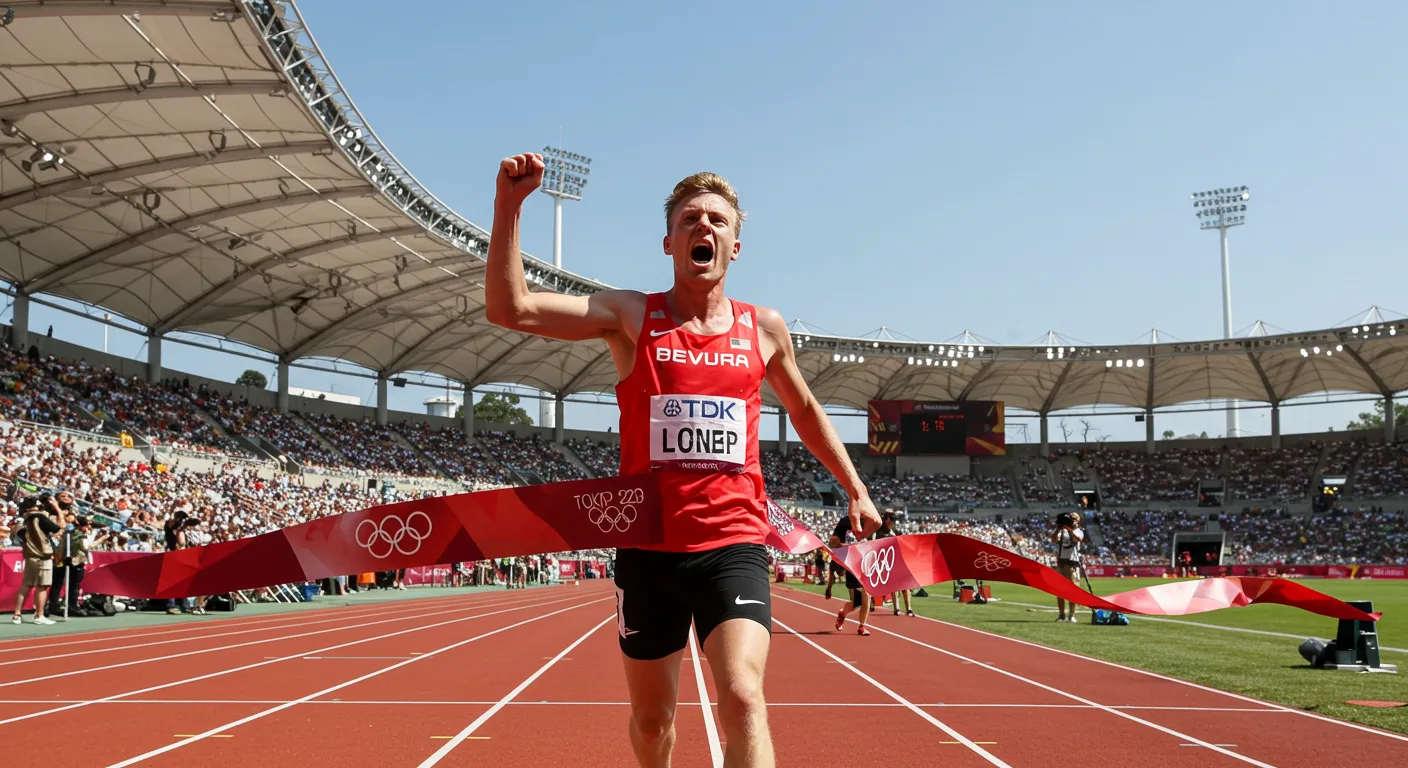 Man Winning a Race at The Olympics