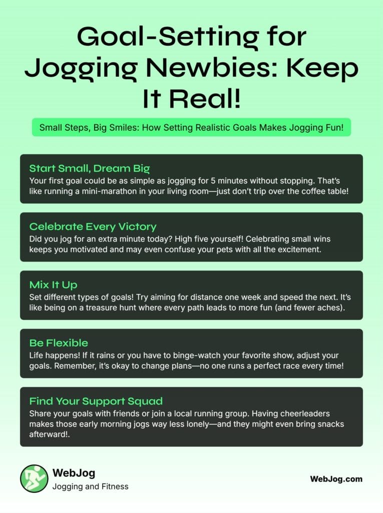 Goal-Setting for Jogging Newbies Infographic
