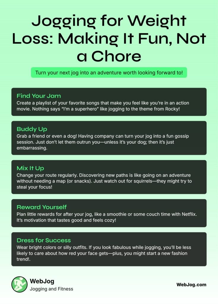 Making Jogging for Weight Loss Fun Infographic